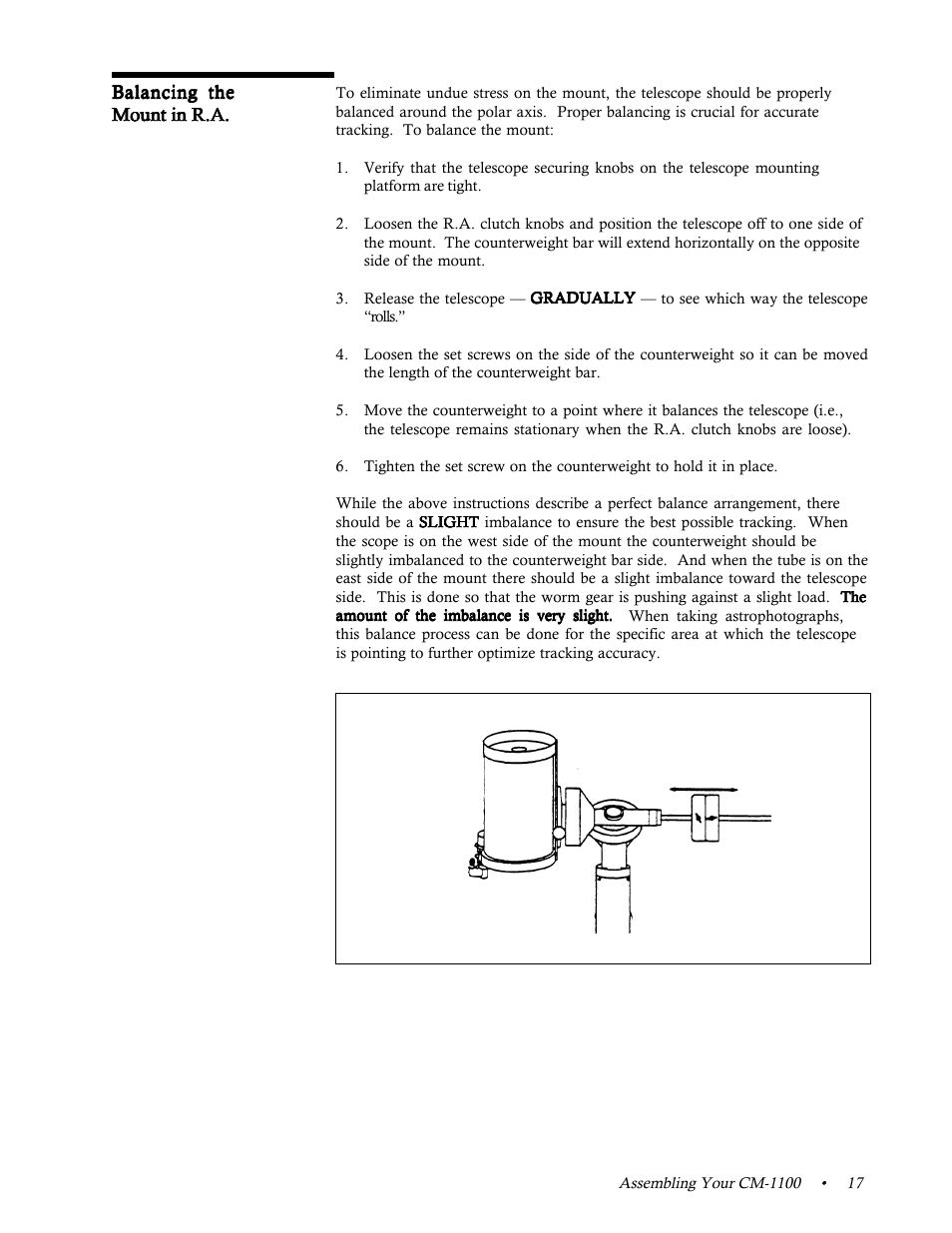 Balancing the mount | Celestron 11065 User Manual | Page 21 / 80