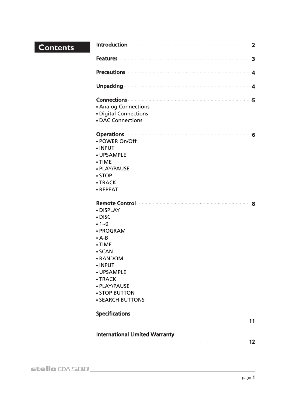 April Music Stello CDA500 User Manual | Page 2 / 14