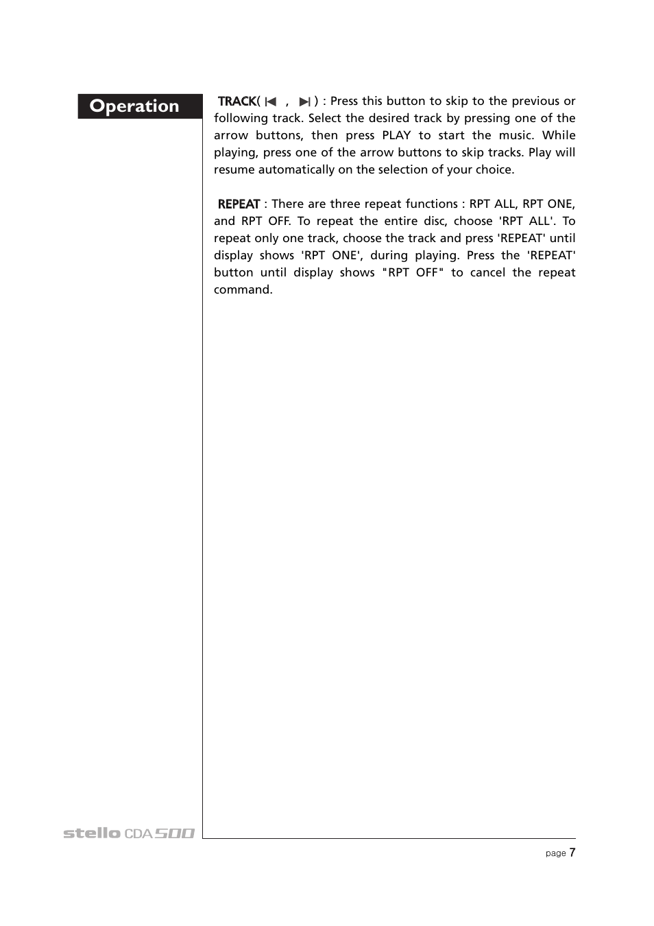 Operation | April Music Stello CDA500 User Manual | Page 8 / 14