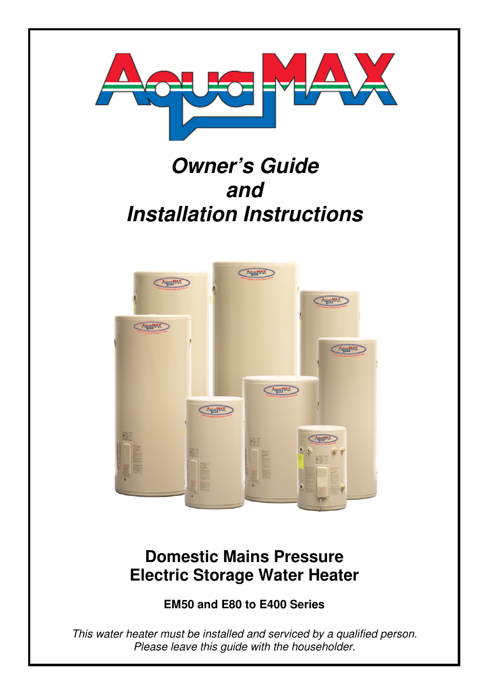 AquaMAX EM50 Series User Manual | 36 pages