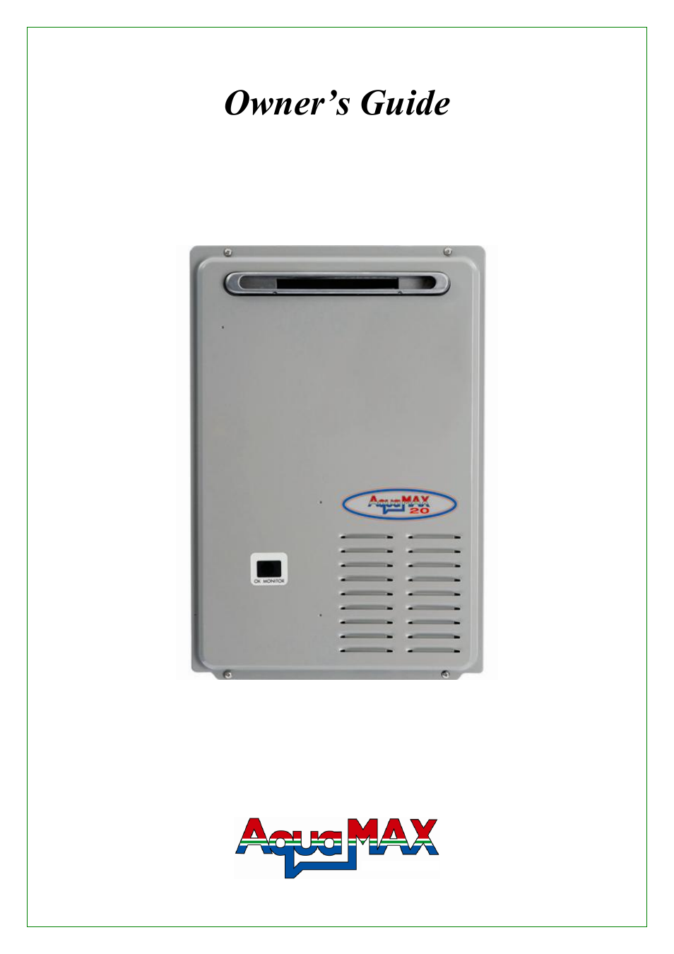 AquaMAX CG20 Series User Manual | 60 pages
