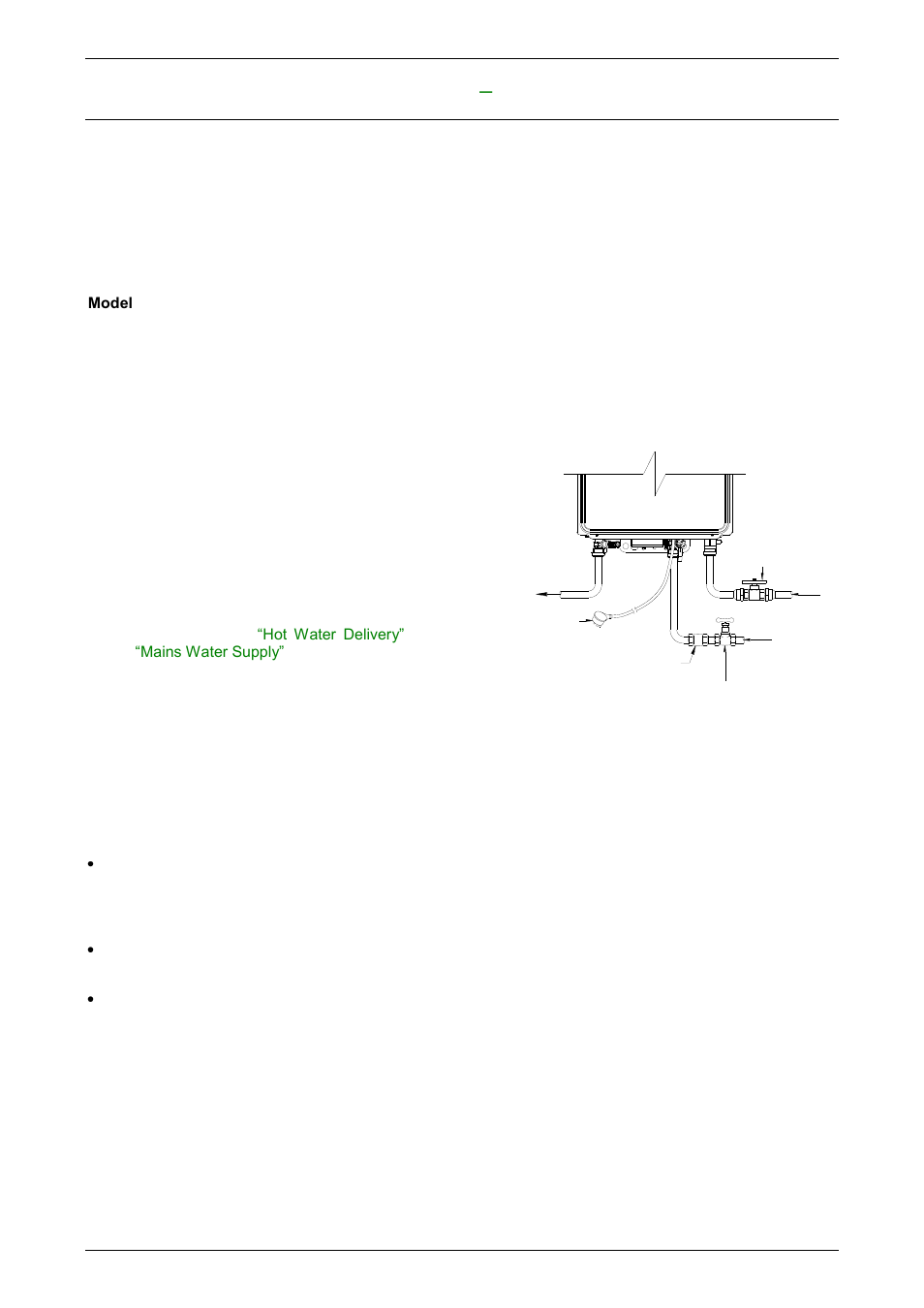 Connections – plumbing, Connection sizes, Water inlet and outlet | AquaMAX CG20 Series User Manual | Page 37 / 60