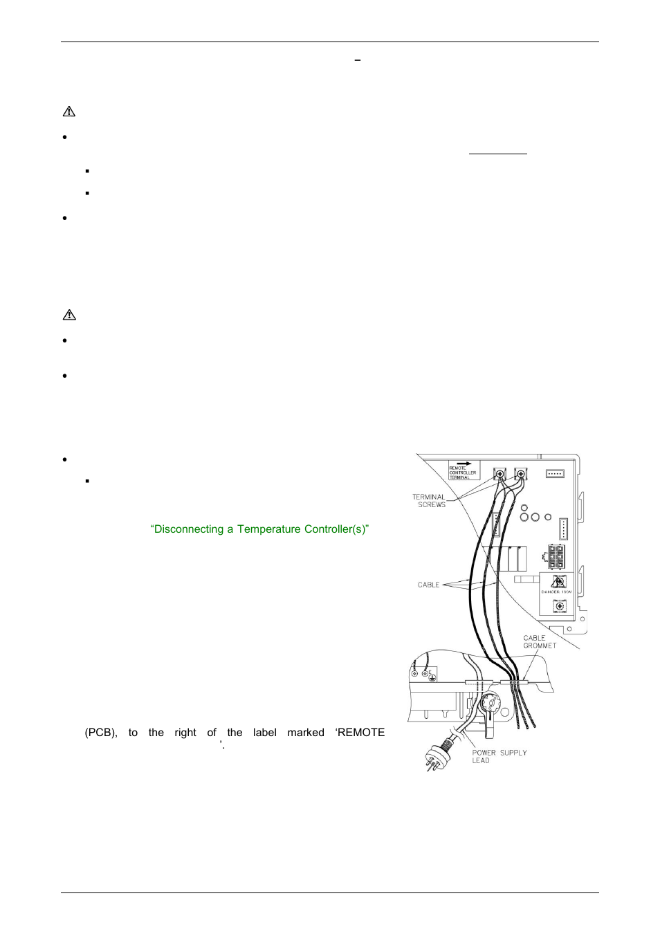 Before commencing the procedure, Disconnecting a temperature controller(s), Er to | AquaMAX CG20 Series User Manual | Page 53 / 60