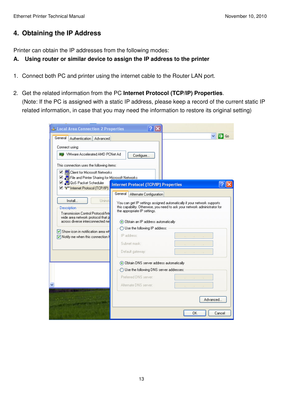 Obtaining the ip address | Argox Ethernet printer User Manual | Page 13 / 51