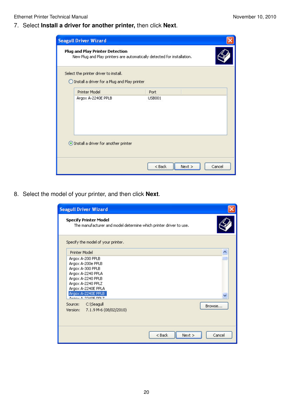 Argox Ethernet printer User Manual | Page 20 / 51