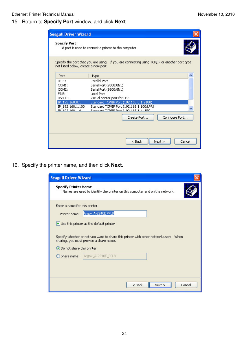 Argox Ethernet printer User Manual | Page 24 / 51