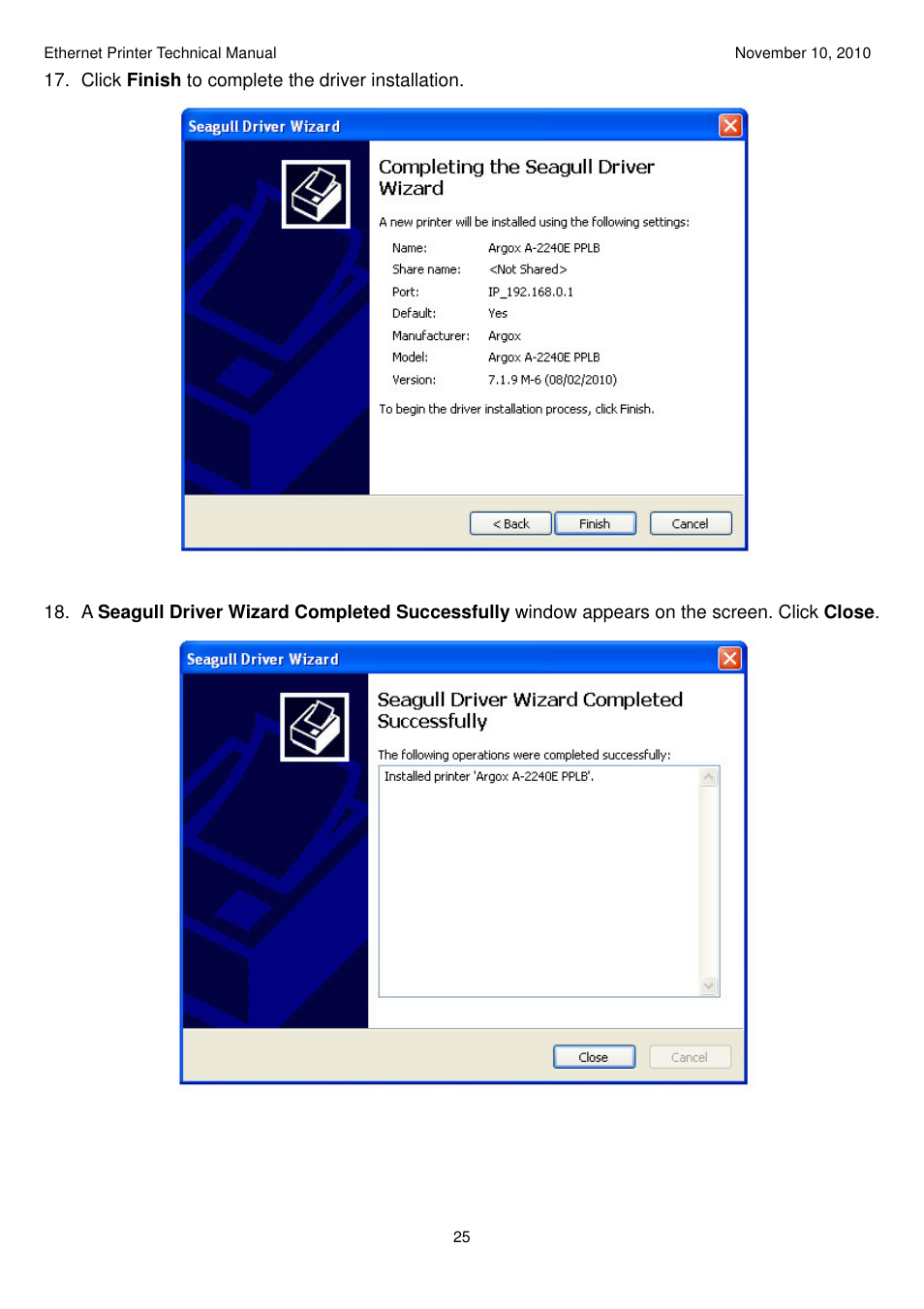 Argox Ethernet printer User Manual | Page 25 / 51