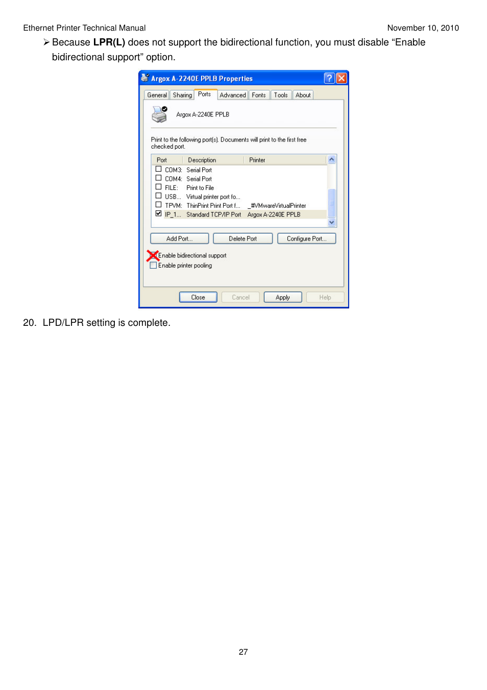 Argox Ethernet printer User Manual | Page 27 / 51