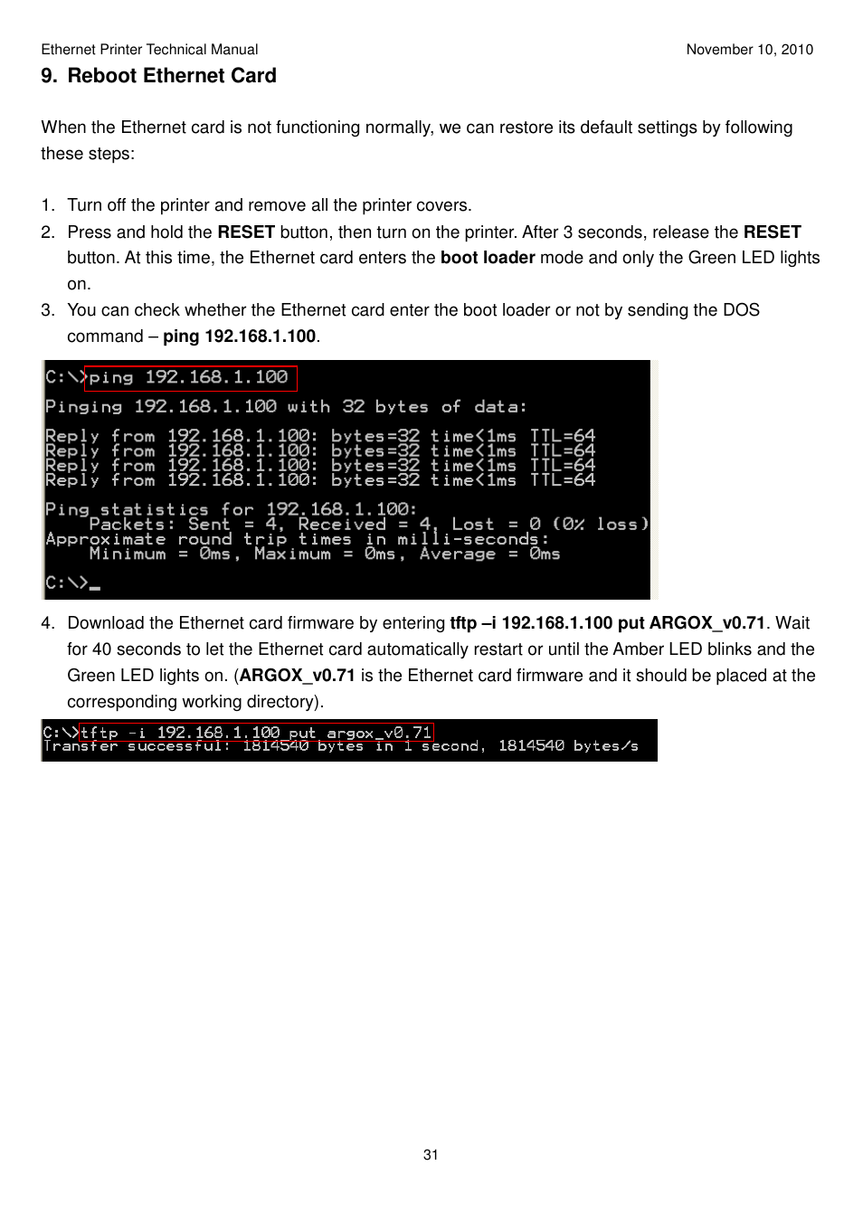 Argox Ethernet printer User Manual | Page 31 / 51