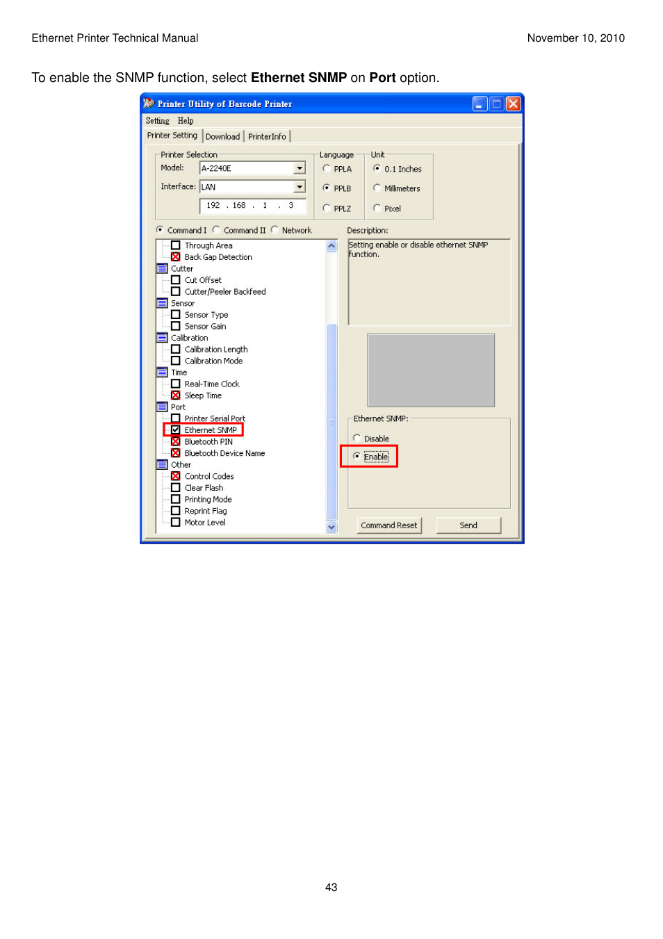 Argox Ethernet printer User Manual | Page 43 / 51