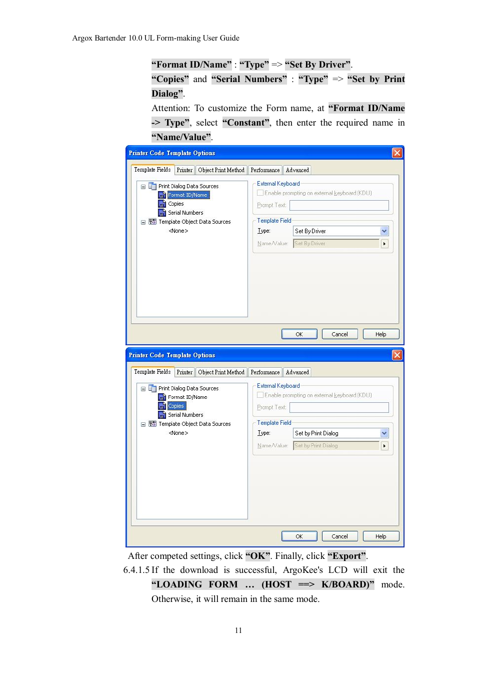 Argox Bartender UL Form-making User Manual | Page 11 / 30