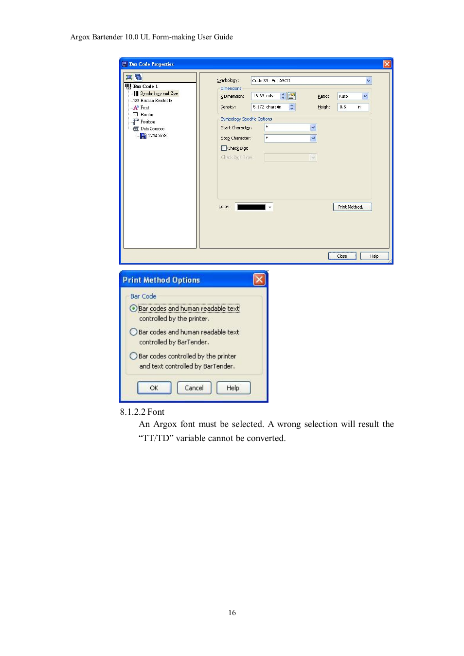 Argox Bartender UL Form-making User Manual | Page 16 / 30