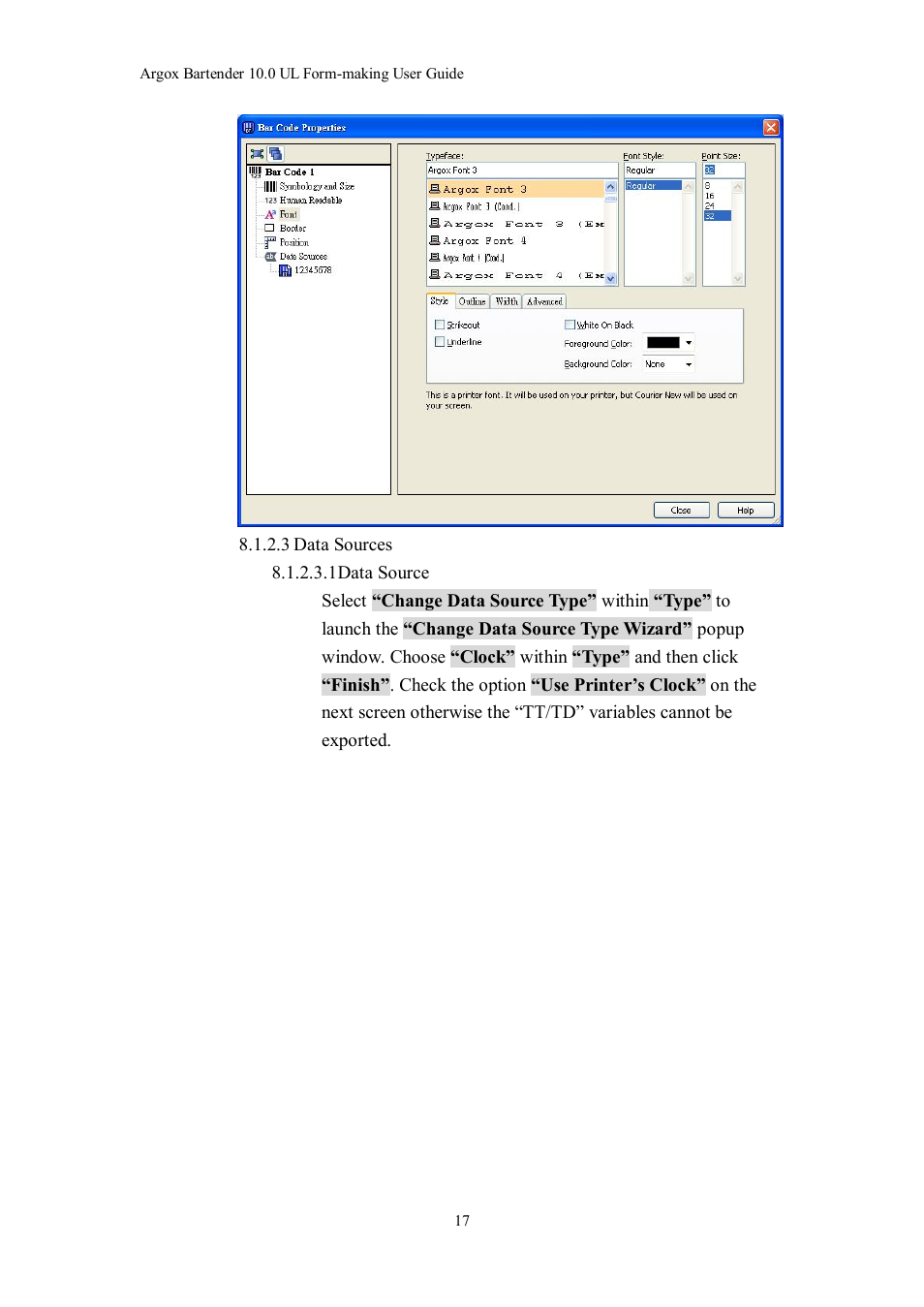Argox Bartender UL Form-making User Manual | Page 17 / 30