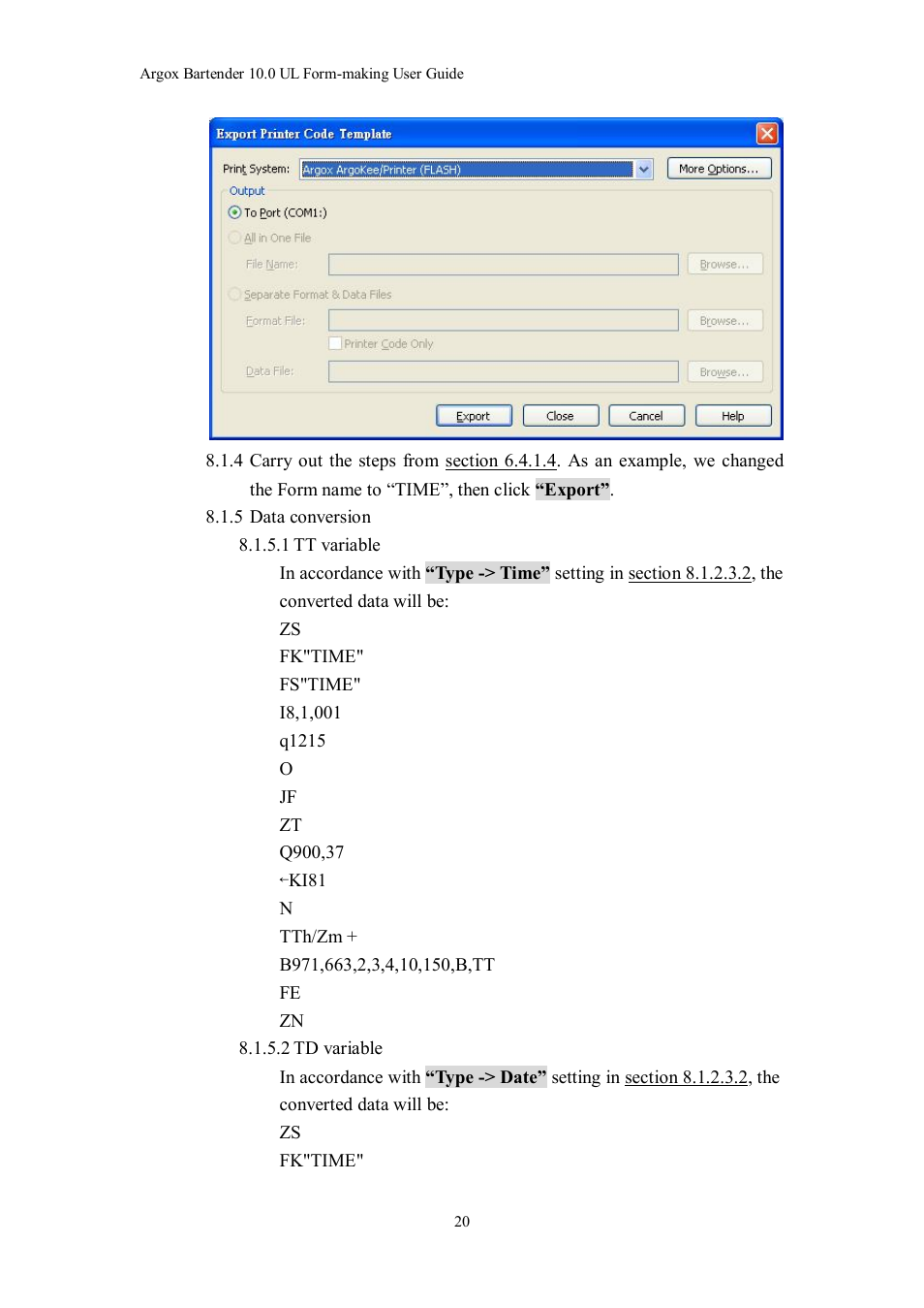 Argox Bartender UL Form-making User Manual | Page 20 / 30