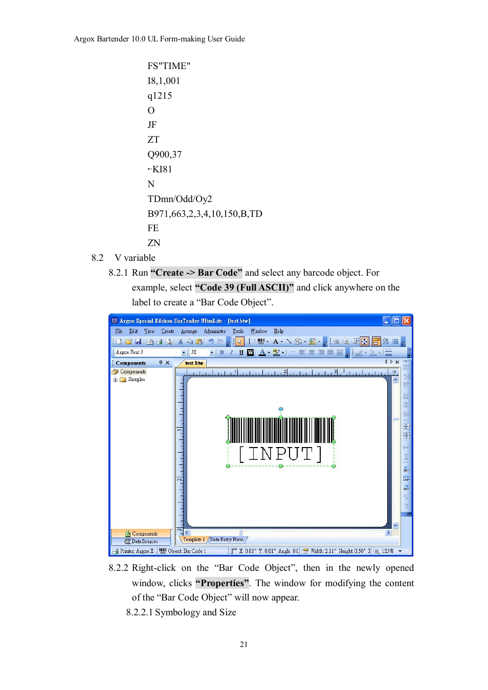 Argox Bartender UL Form-making User Manual | Page 21 / 30