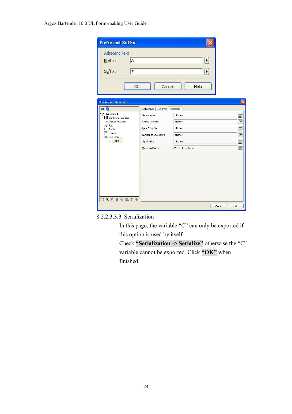 Argox Bartender UL Form-making User Manual | Page 24 / 30