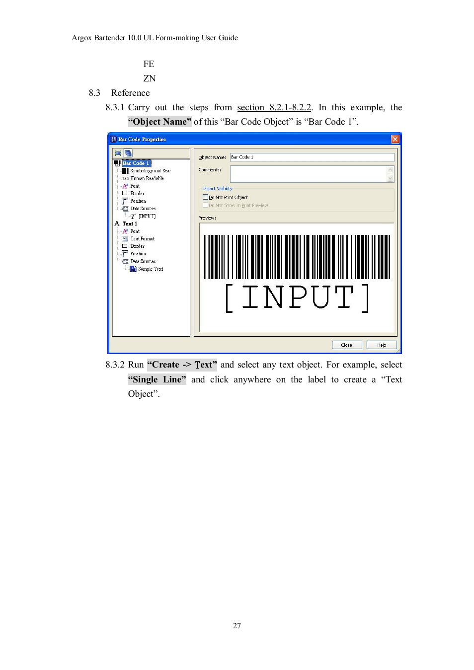 Argox Bartender UL Form-making User Manual | Page 27 / 30