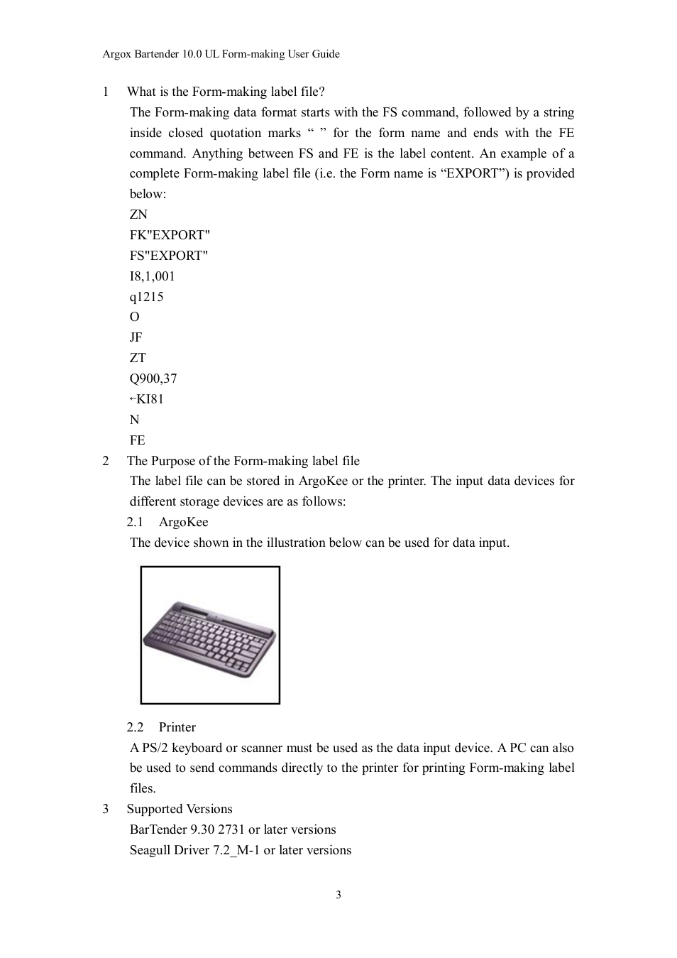 Argox Bartender UL Form-making User Manual | Page 3 / 30