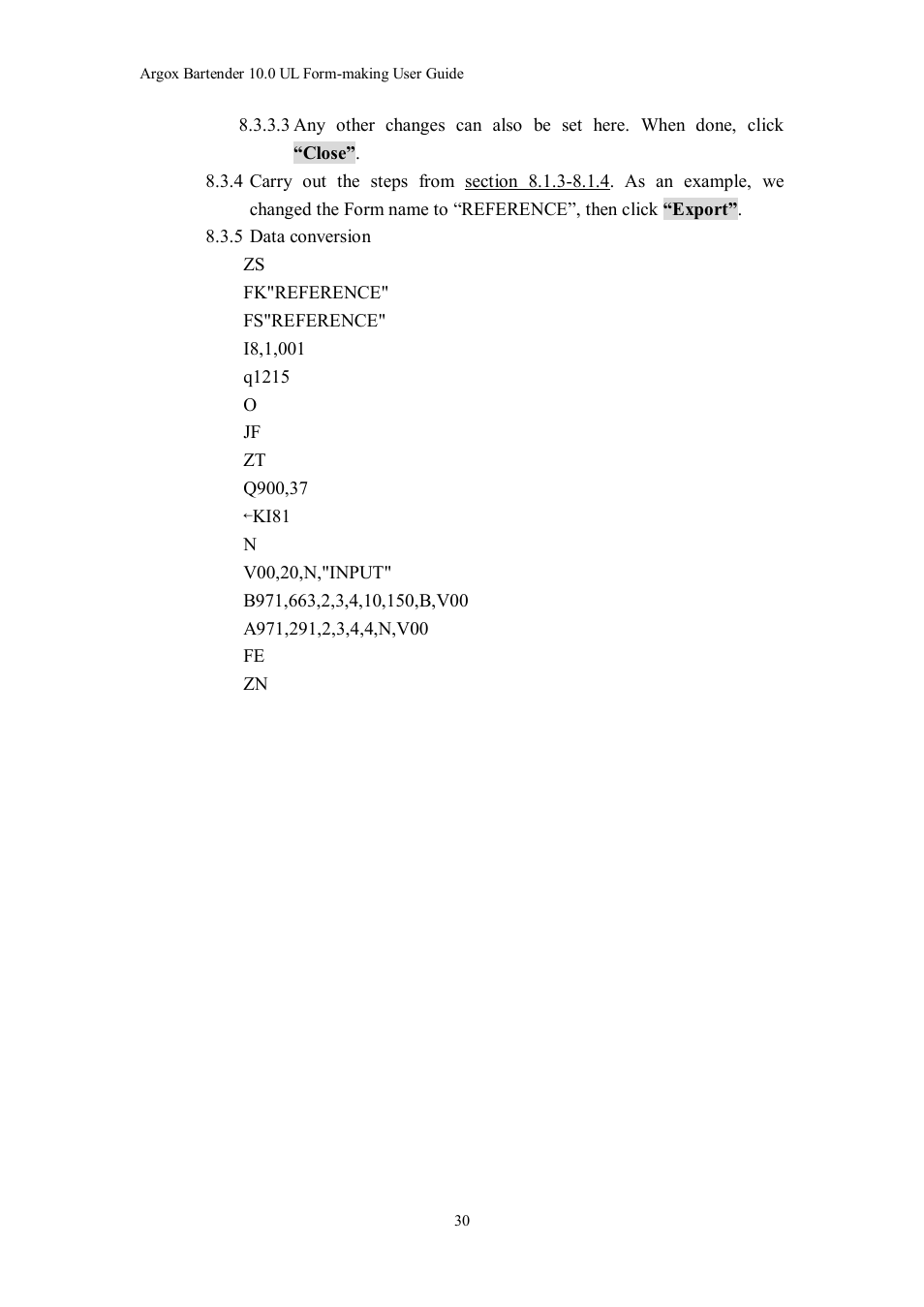 Argox Bartender UL Form-making User Manual | Page 30 / 30