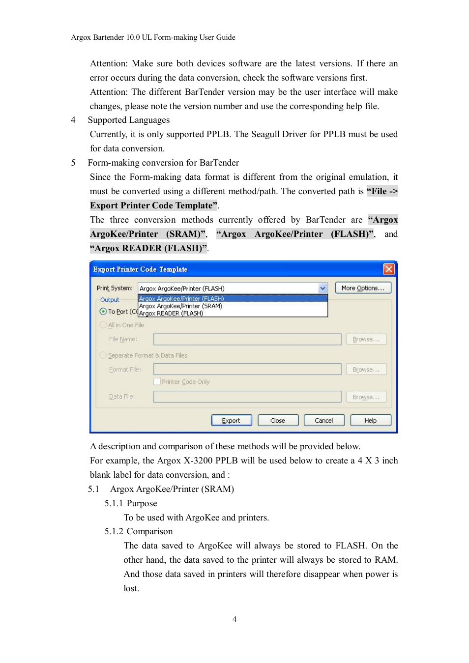Argox Bartender UL Form-making User Manual | Page 4 / 30