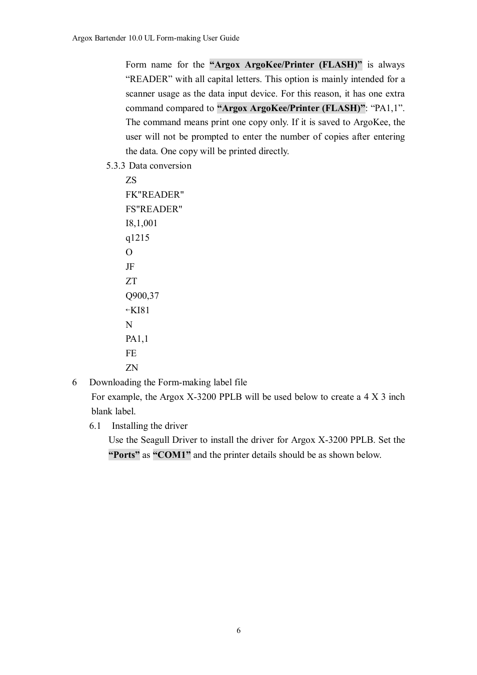 Argox Bartender UL Form-making User Manual | Page 6 / 30