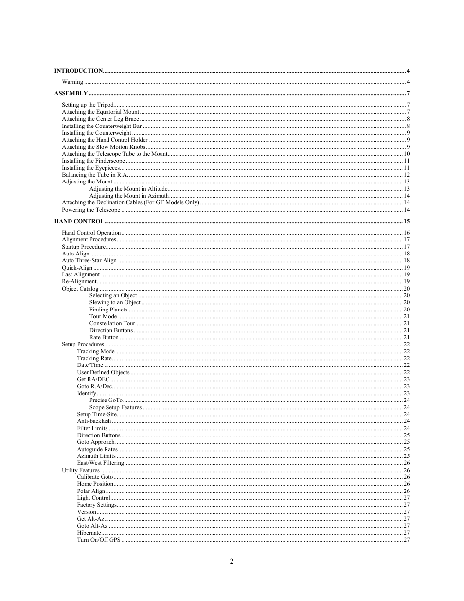 Celestron Advanced Series C8-N User Manual | Page 2 / 71