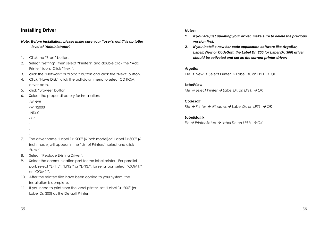 Argox G-6000 User Manual | Page 18 / 36