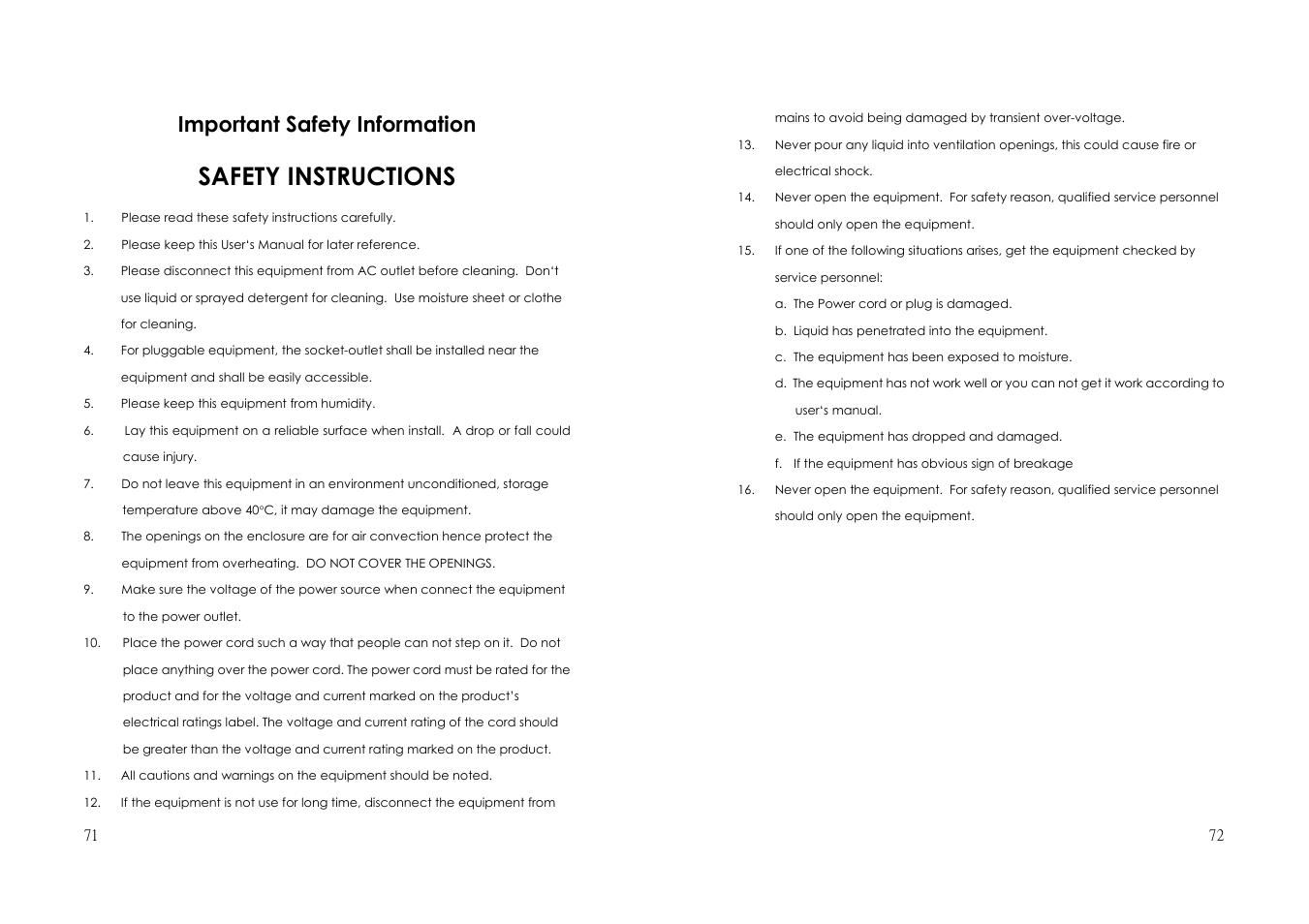 Safety instructions, Important safety information | Argox G-6000 User Manual | Page 36 / 36