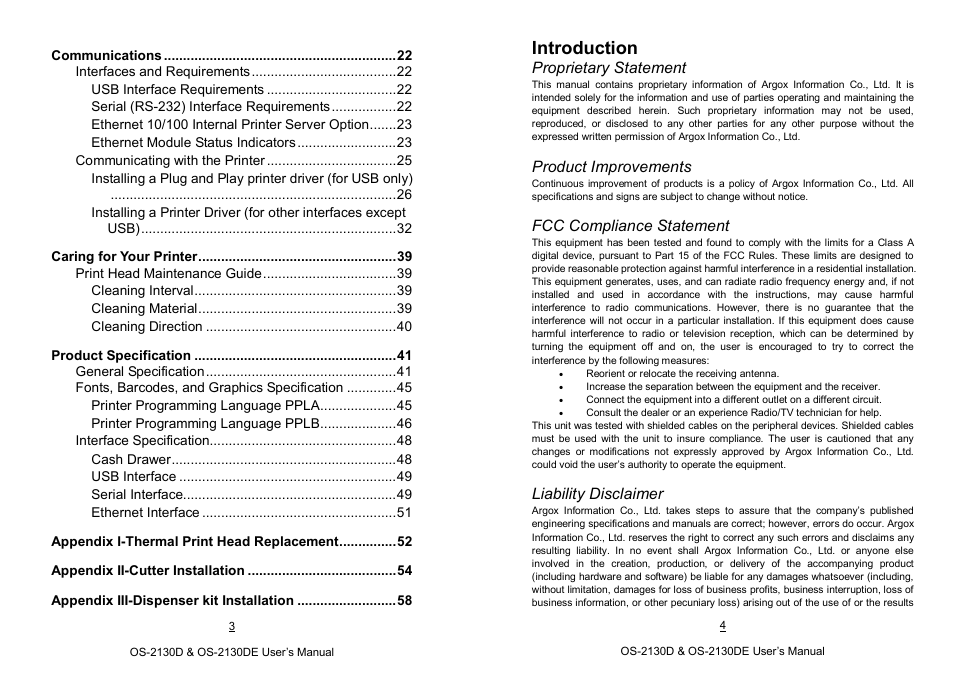 Introduction | Argox OS-2130D User Manual | Page 2 / 37