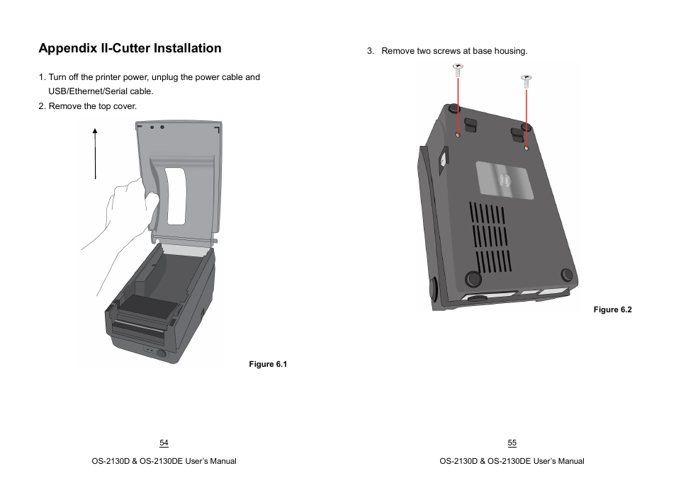 Appendix ii-cutter installation | Argox OS-2130D User Manual | Page 34 / 37