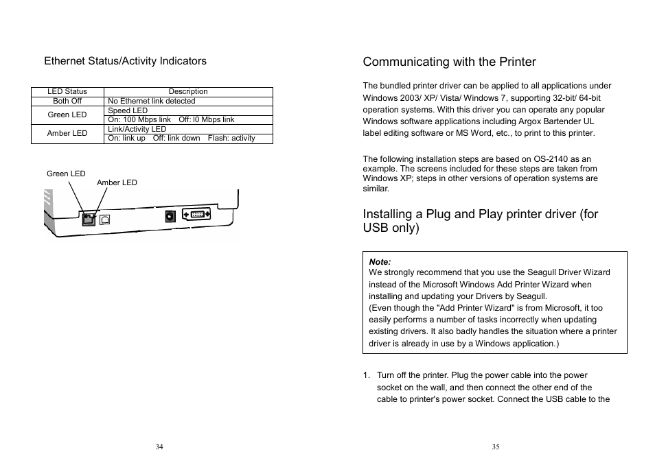 Communicating with the printer | Argox OS Series User Manual | Page 18 / 43