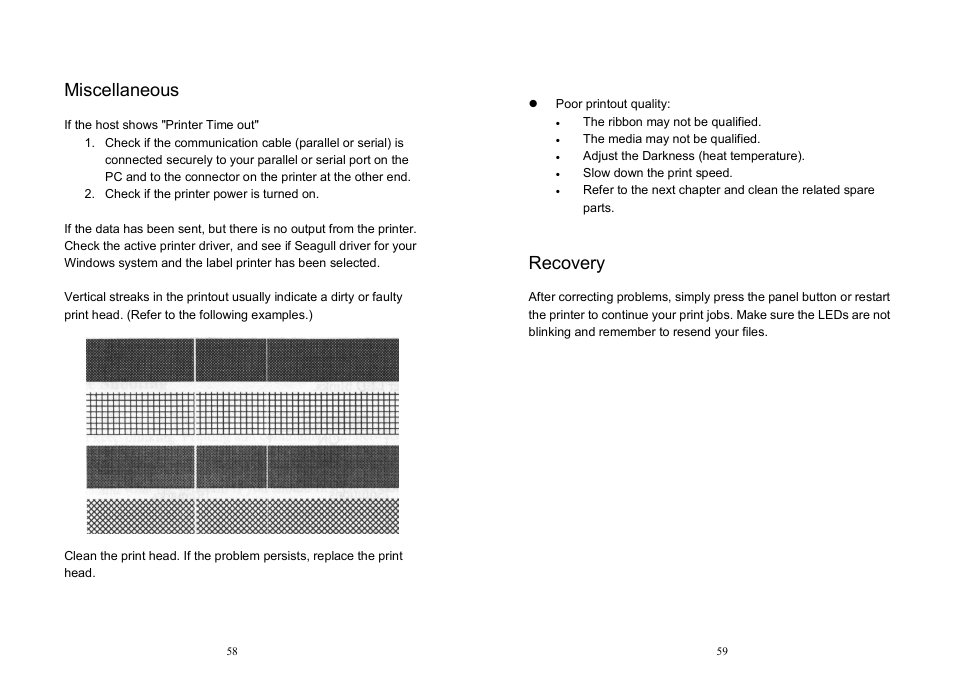 Miscellaneous, Recovery | Argox OS Series User Manual | Page 30 / 43