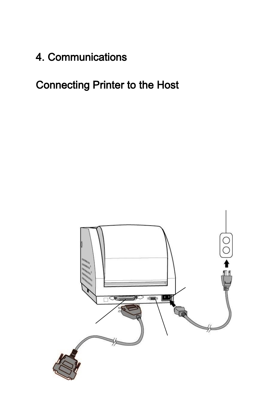 Communications, Connecting printer to the host | Argox R Series User Manual | Page 34 / 72