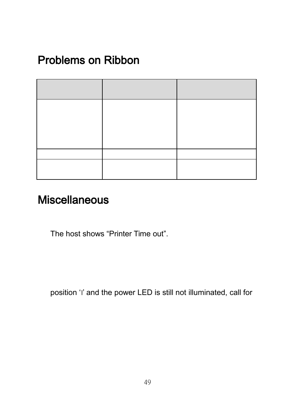 Problems on ribbon, Miscellaneous | Argox R Series User Manual | Page 49 / 72