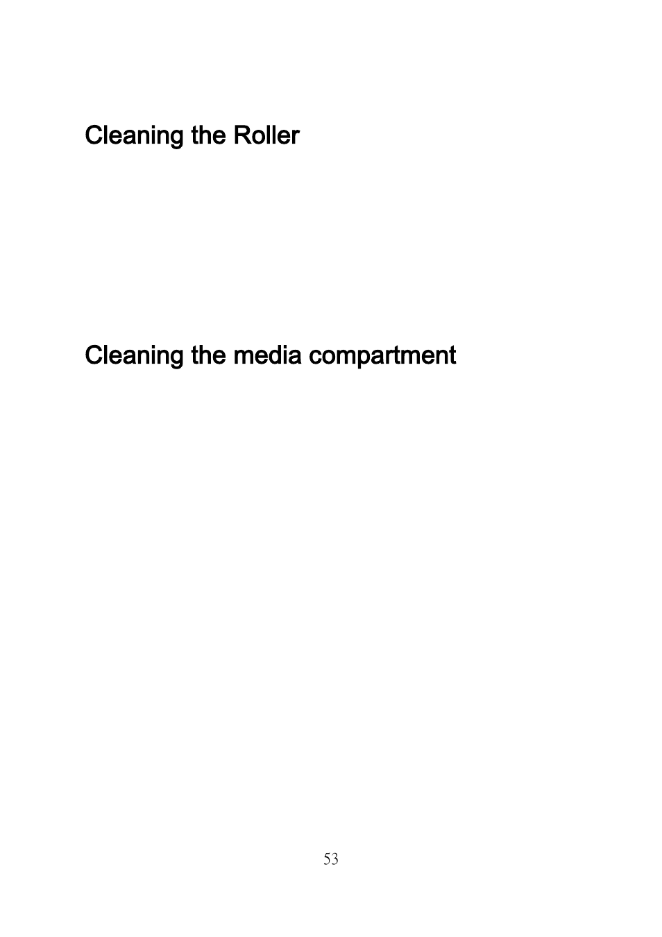 Cleaning the roller, Cleaning the media compartment | Argox R Series User Manual | Page 53 / 72