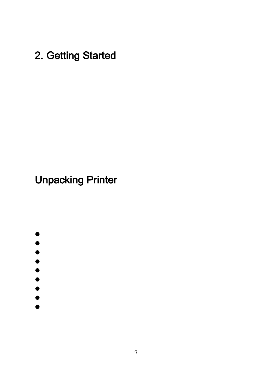 Getting started, Unpacking printer | Argox R Series User Manual | Page 7 / 72