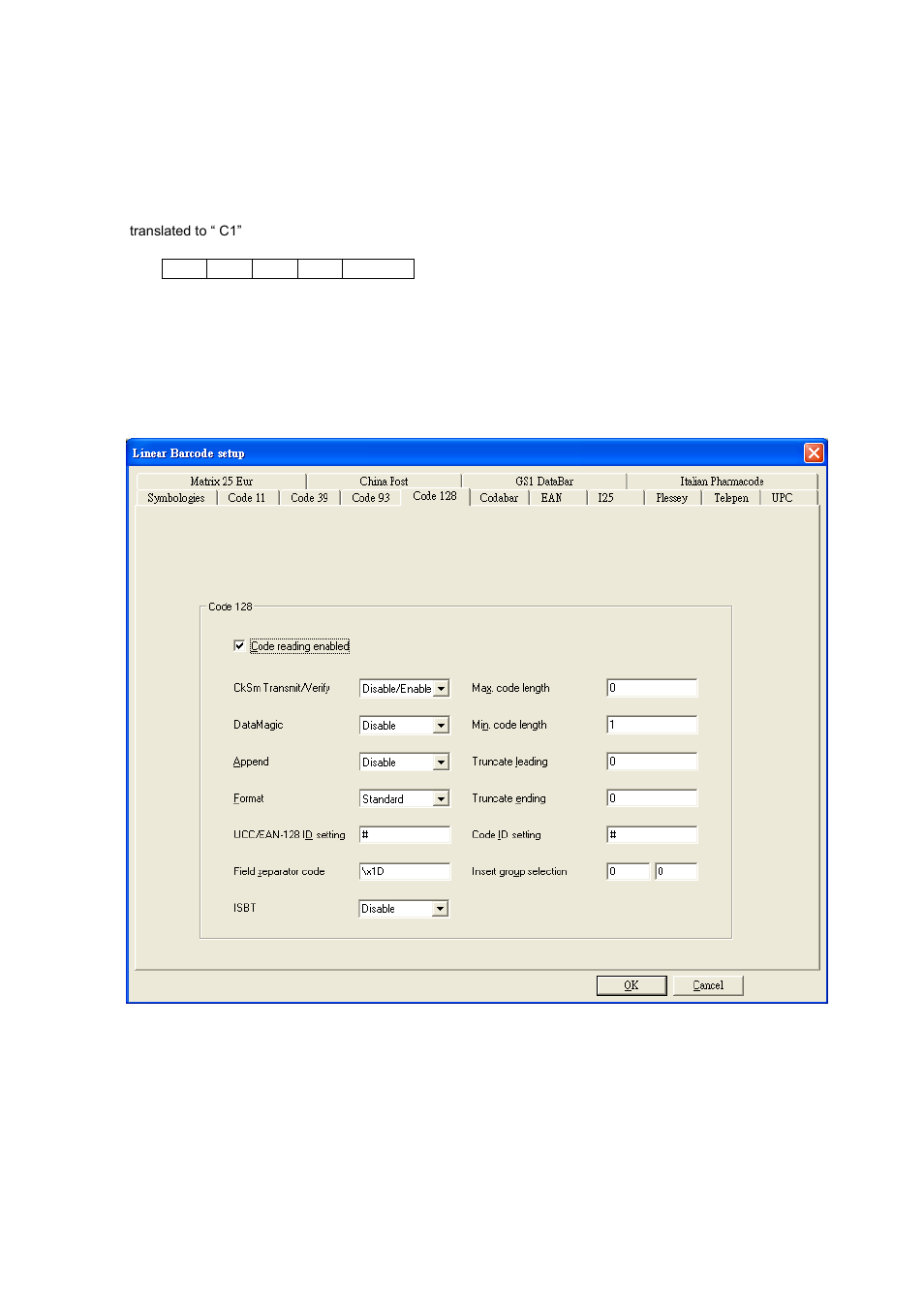 Codabar | Argox AR-3000 Scan Utility User Manual | Page 25 / 37