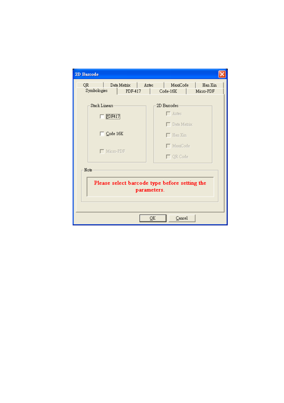 Barcode in 2d setup | Argox AR-3000 Scan Utility User Manual | Page 33 / 37