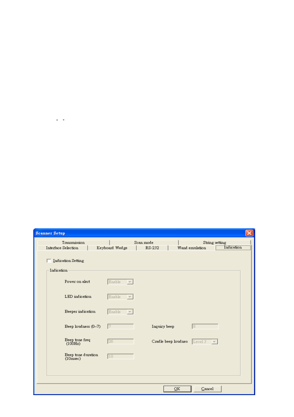 Parameter settings for indication and transmission | Argox AR-3000 Scan Utility User Manual | Page 8 / 37