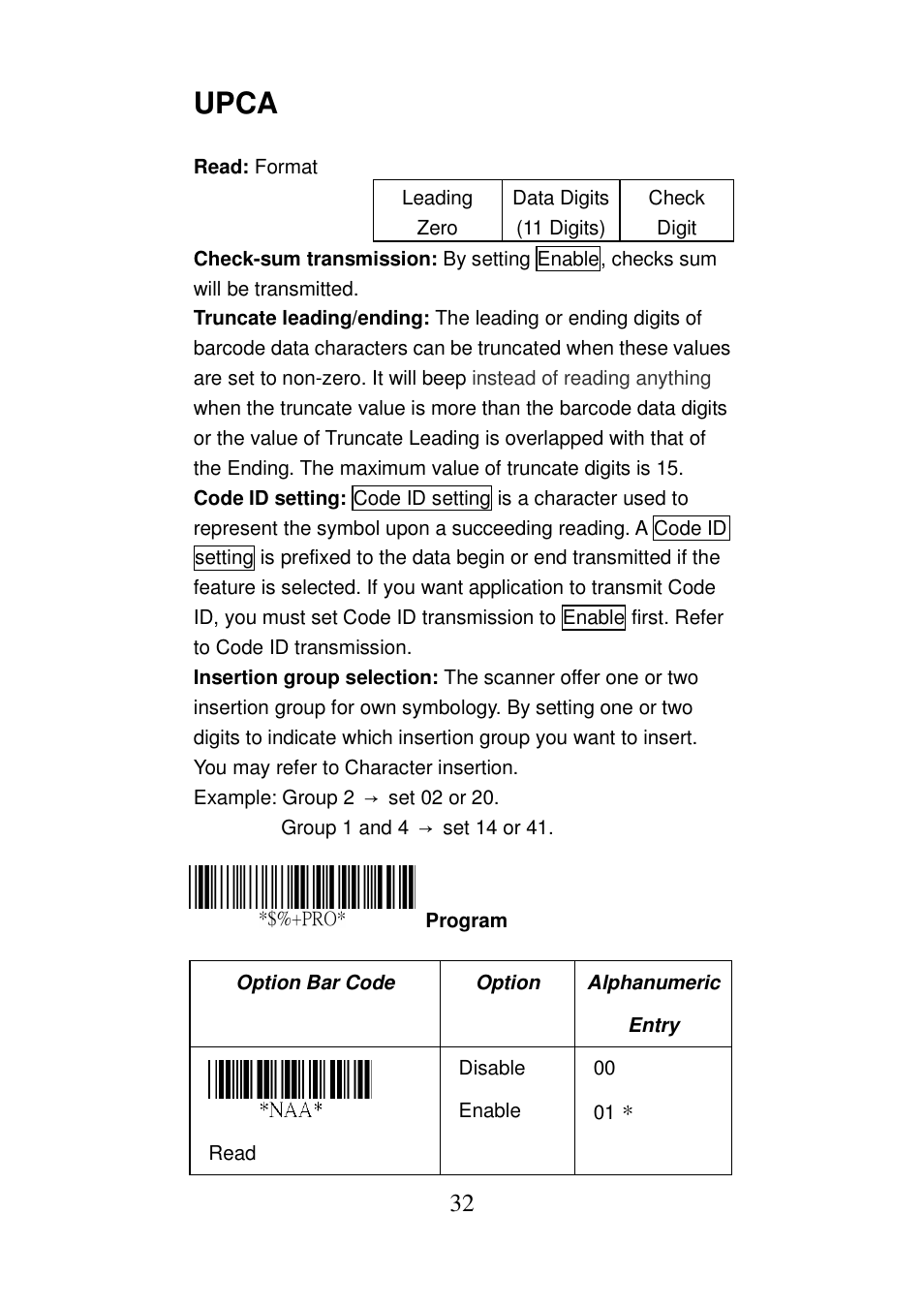 Upca | Argox AS-8000 User Manual | Page 37 / 99