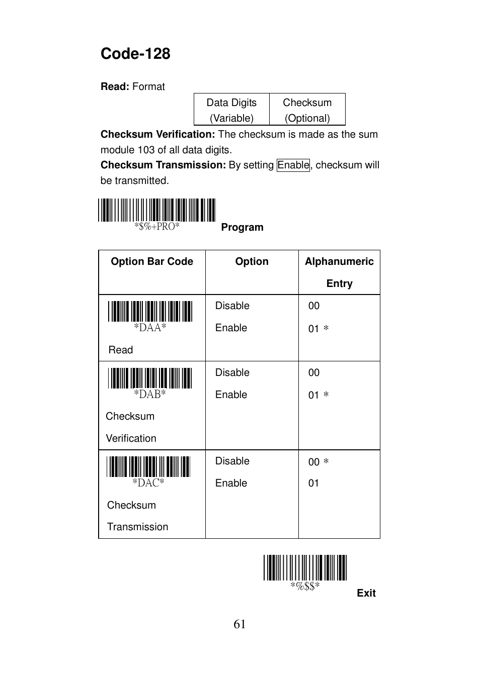 Code-128 | Argox AS-8000 User Manual | Page 66 / 99