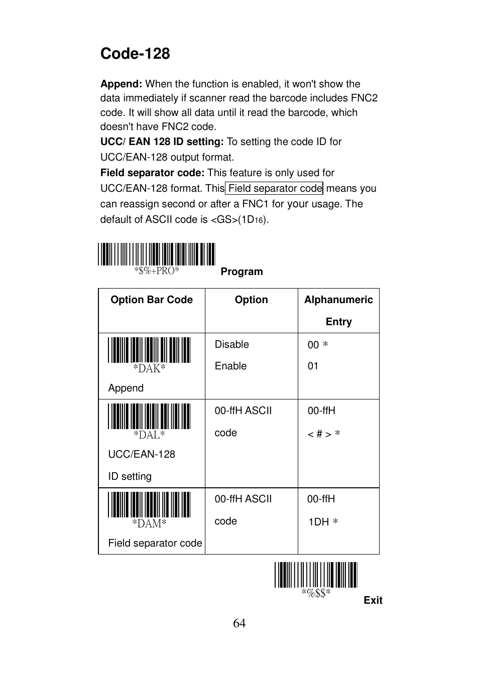 Code-128 | Argox AS-8000 User Manual | Page 69 / 99