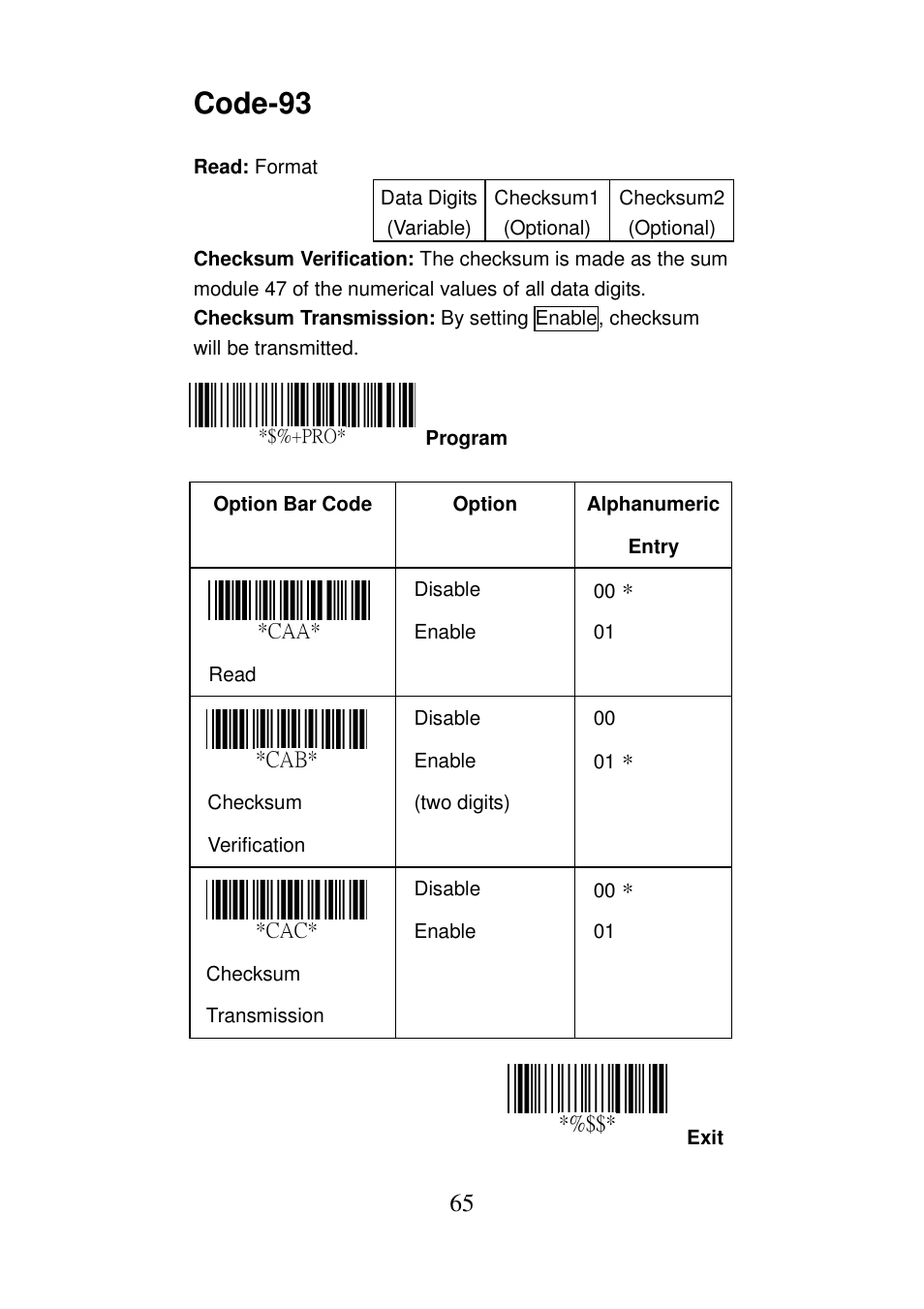 Code-93 | Argox AS-8000 User Manual | Page 70 / 99