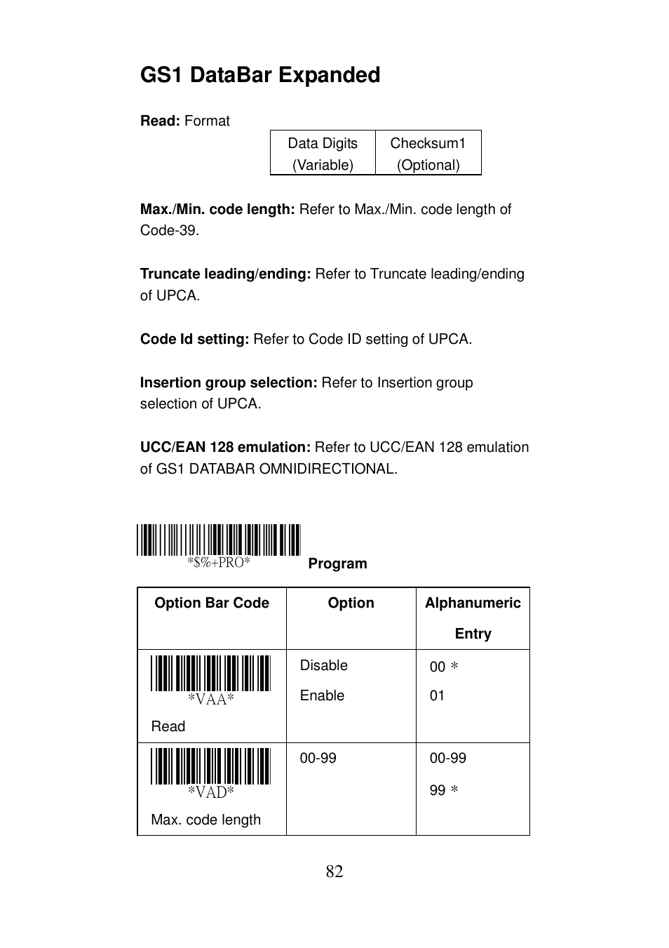 Gs1 databar expanded | Argox AS-8000 User Manual | Page 87 / 99