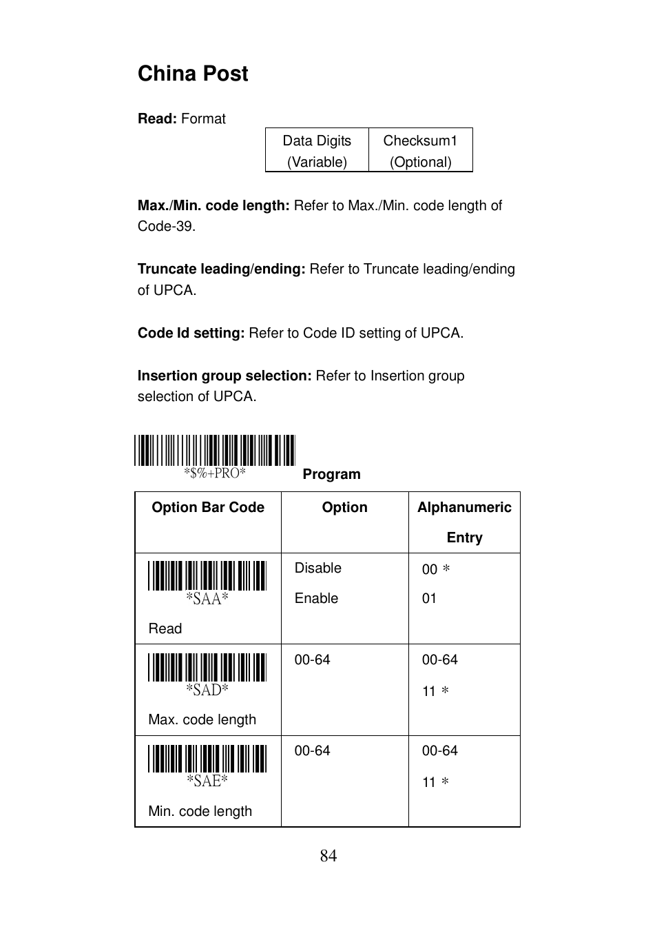 China post | Argox AS-8000 User Manual | Page 89 / 99
