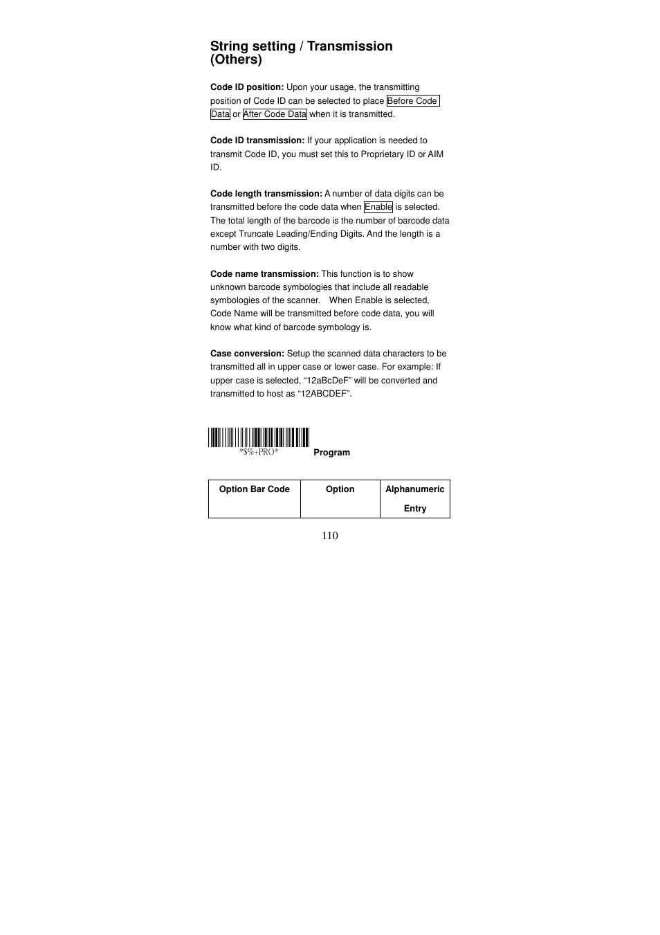 String setting / transmission (others) | Argox AS Series User Manual | Page 115 / 123