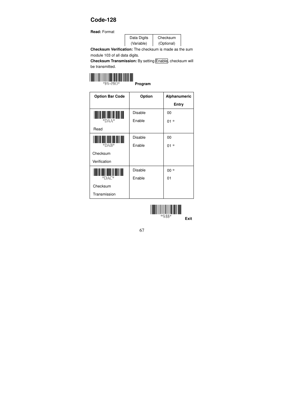 Code-128 | Argox AS Series User Manual | Page 72 / 123