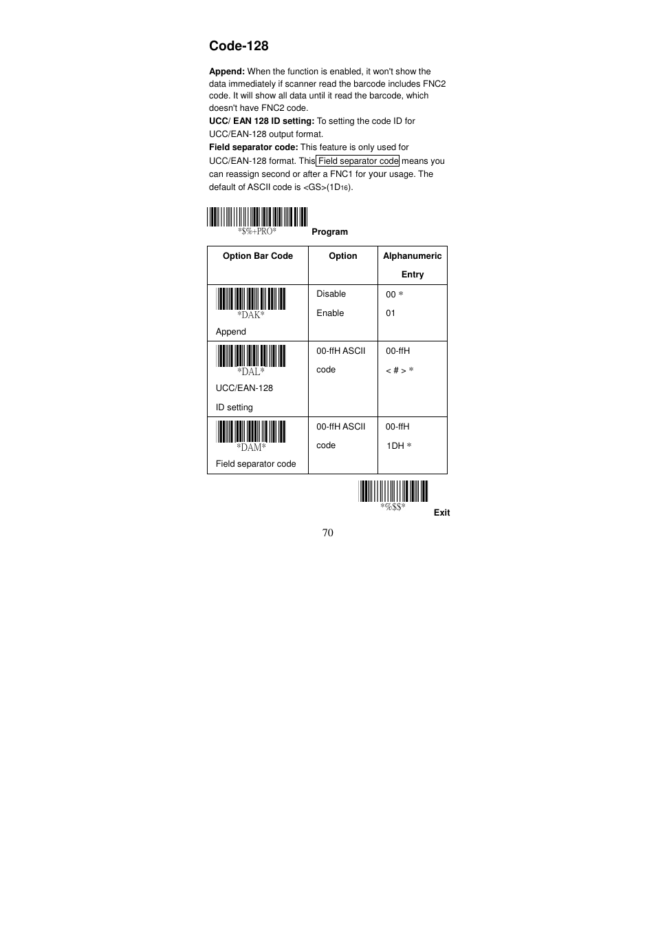 Code-128 | Argox AS Series User Manual | Page 75 / 123