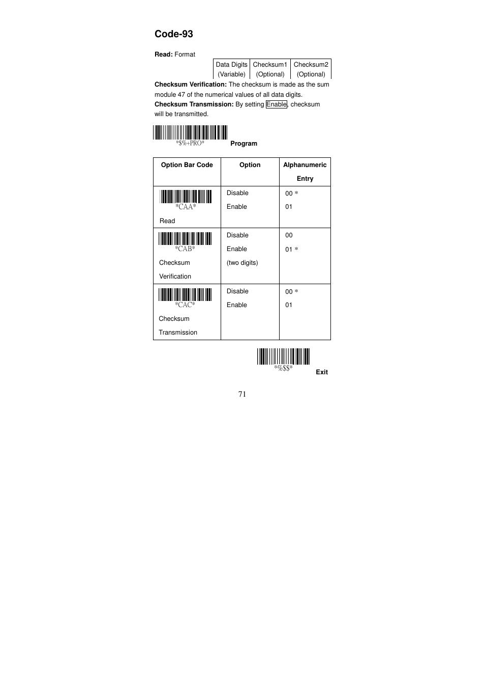 Code-93 | Argox AS Series User Manual | Page 76 / 123