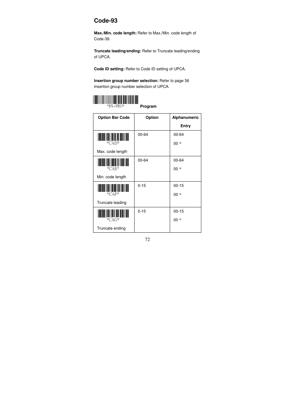 Code-93 | Argox AS Series User Manual | Page 77 / 123